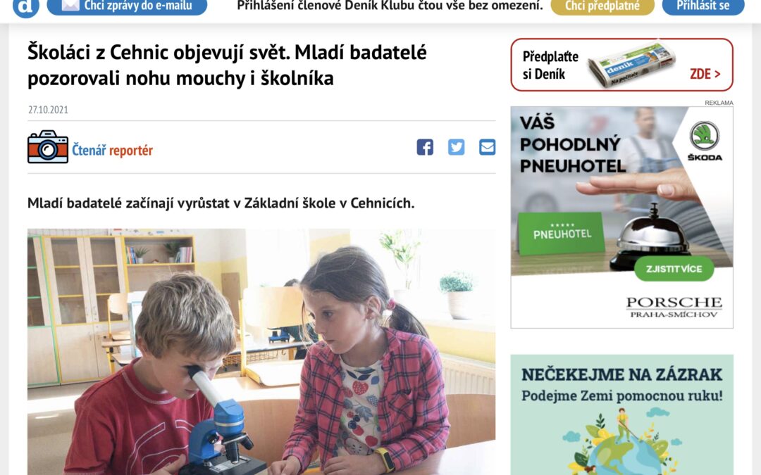 Napsali o nás: Badatelský kroužek ve strakonickém Deníku